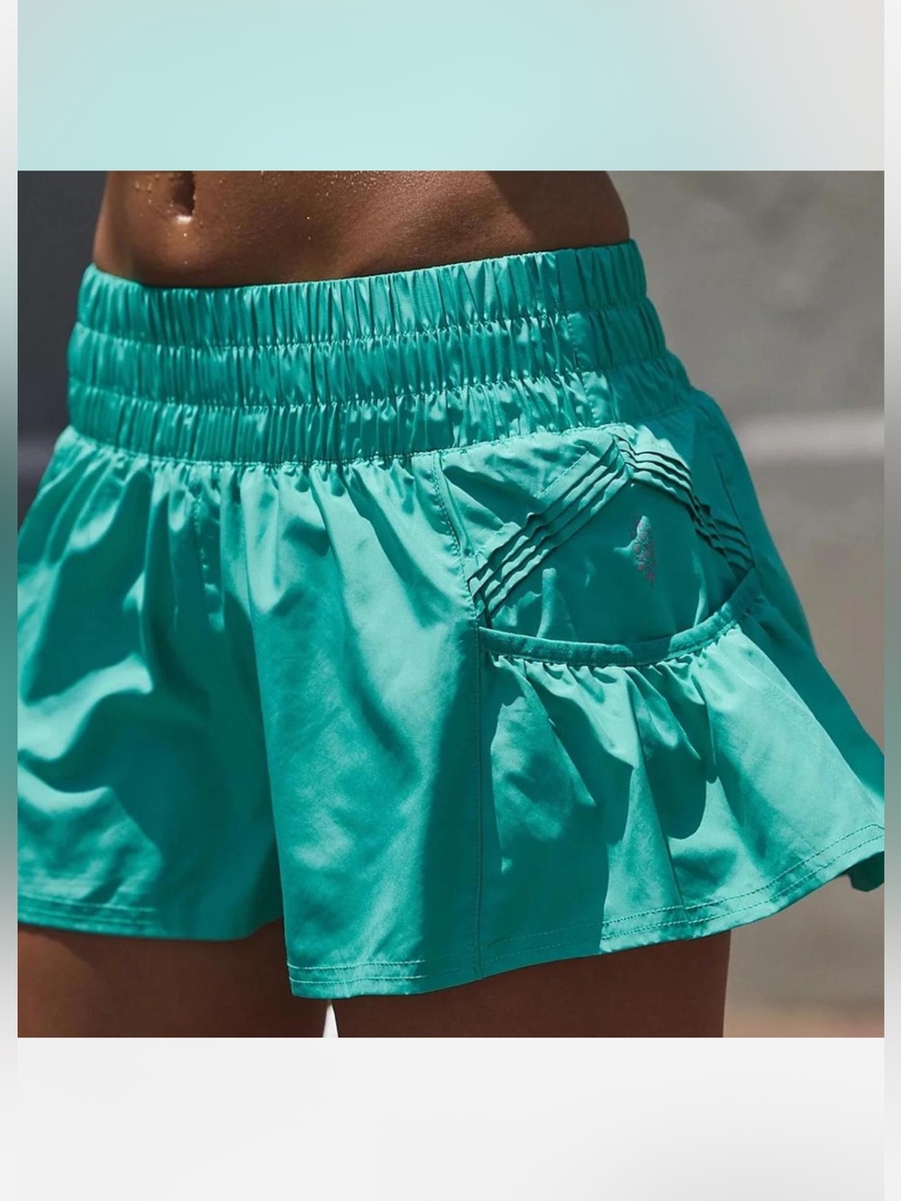 Free People Movement Aqua Get Your Flirt on Shorts